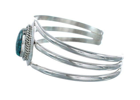 Turquoise Navajo Sterling Silver Tear Drop Cuff Bracelet X10393